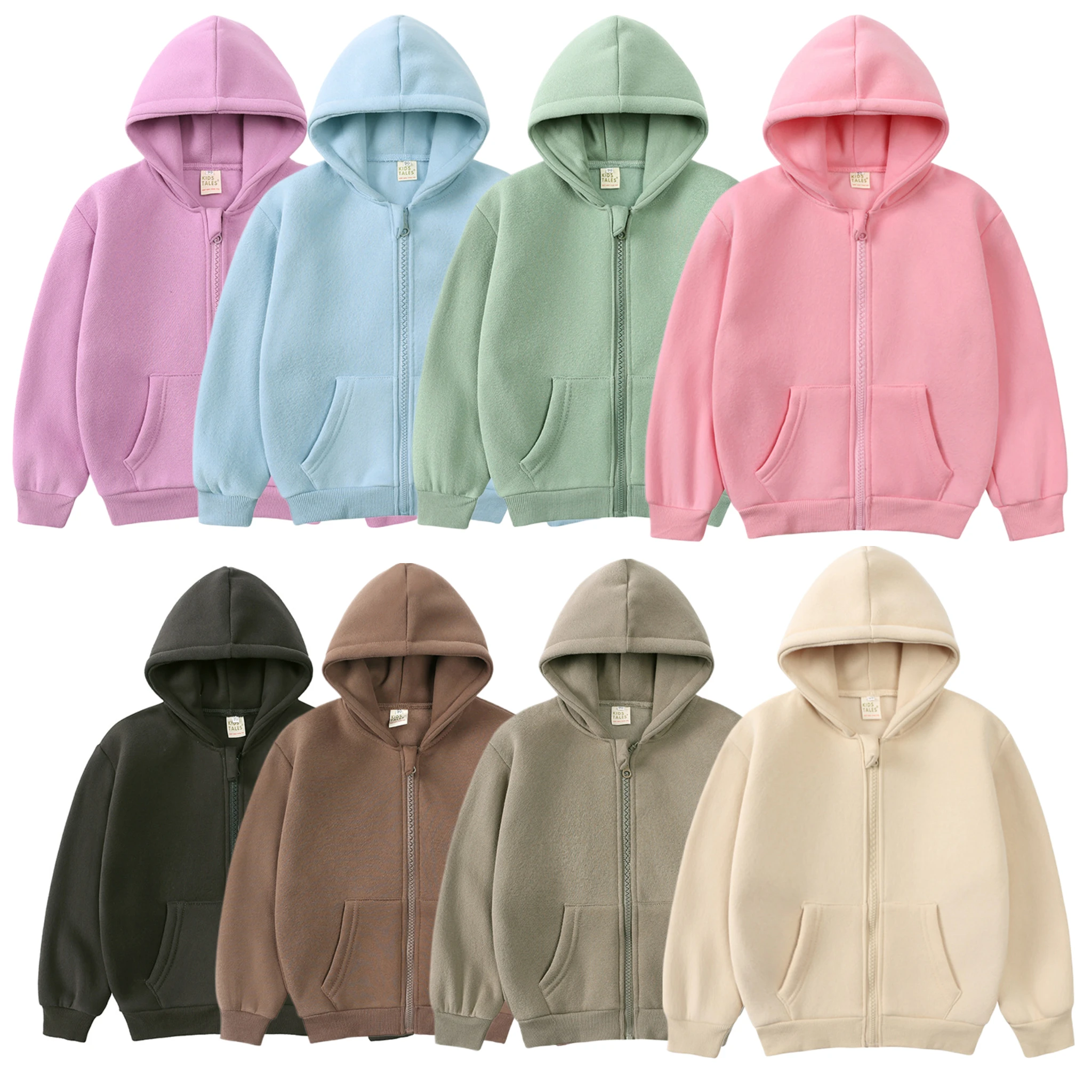 Teen Kids Boys Girls Zip Up Fleece Hoodie Long Sleeve Hooded Sweatshirt with Pockets Casual Winter Outerwear for Toddlers