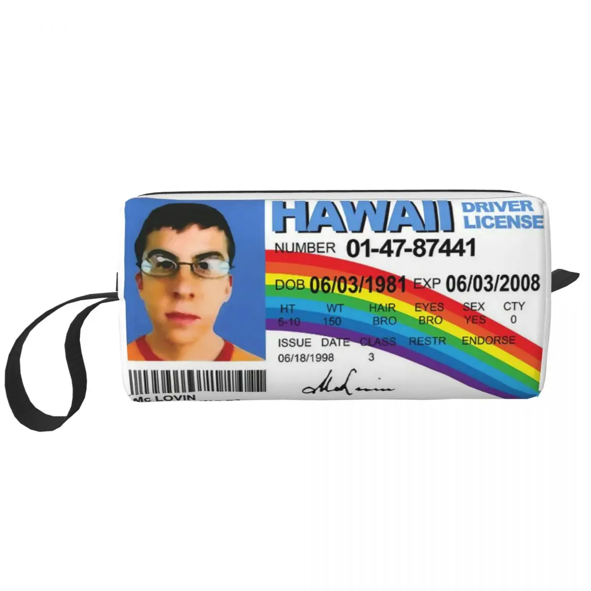 

Флаг McLovin, поддельный идентификатор, водительские права, косметичка, большая косметичка для мужчин и женщин, косметички, комплект Dopp