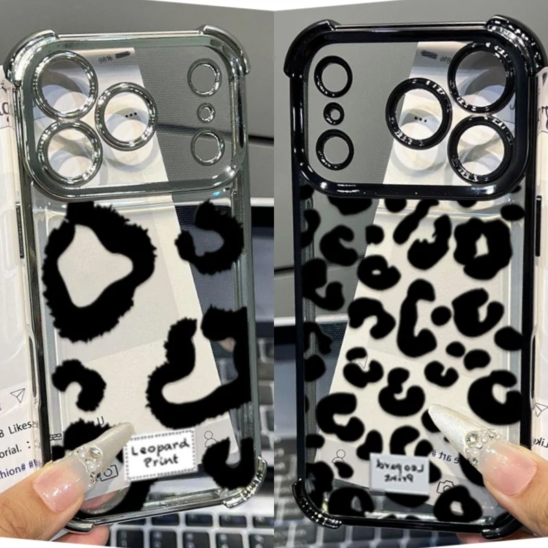 Retro Leopard Print Case For Samsung Galaxy A57 A37 A06 A07 A56 A36 A55 A54 A25 A26 A16 A15 A24 A13 S23FE Soft Transparent Cover