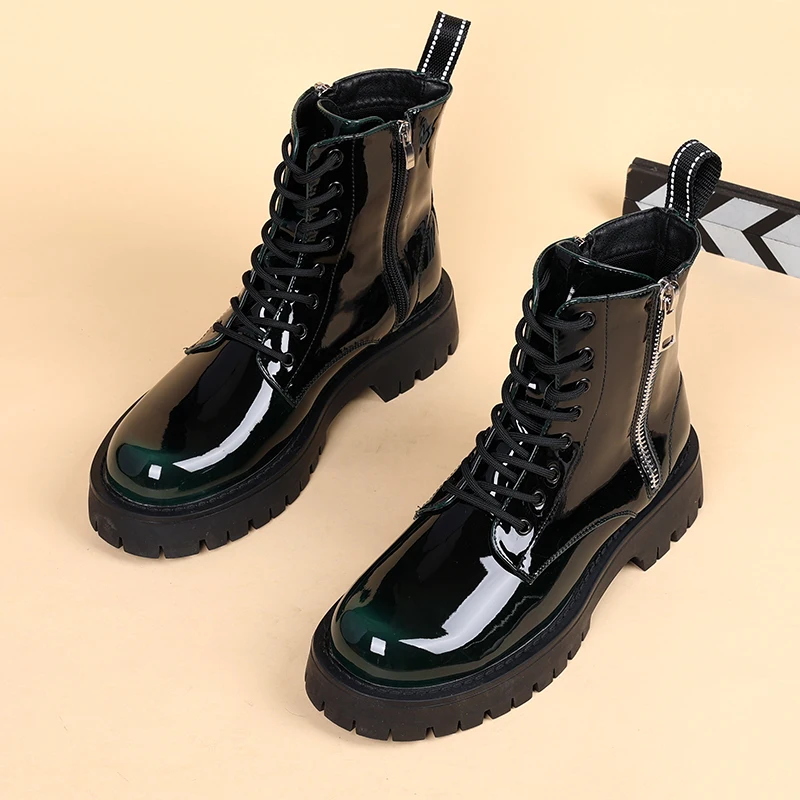 

mens luxury fashion patent leather boots trend platform shoes stage nightclub dress cowboy high boot cool long botas masculinas