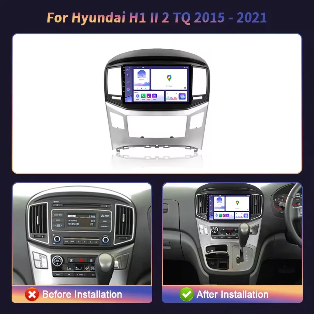 9.7 Inch Android 14 For Hyundai H1 Grand Starex 2015-2020 Car Radio Stereo Auto DSP Carplay GPS Navigation Player Video NO 2din