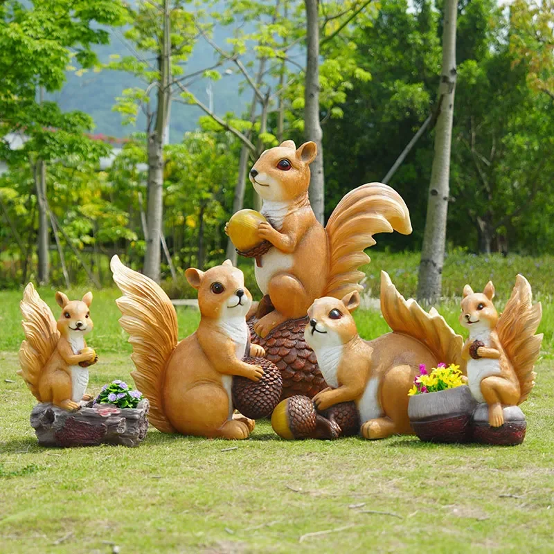 

Outdoor garden simulation squirrel sculpture courtyard lawn decoration animal fiberglass ornament