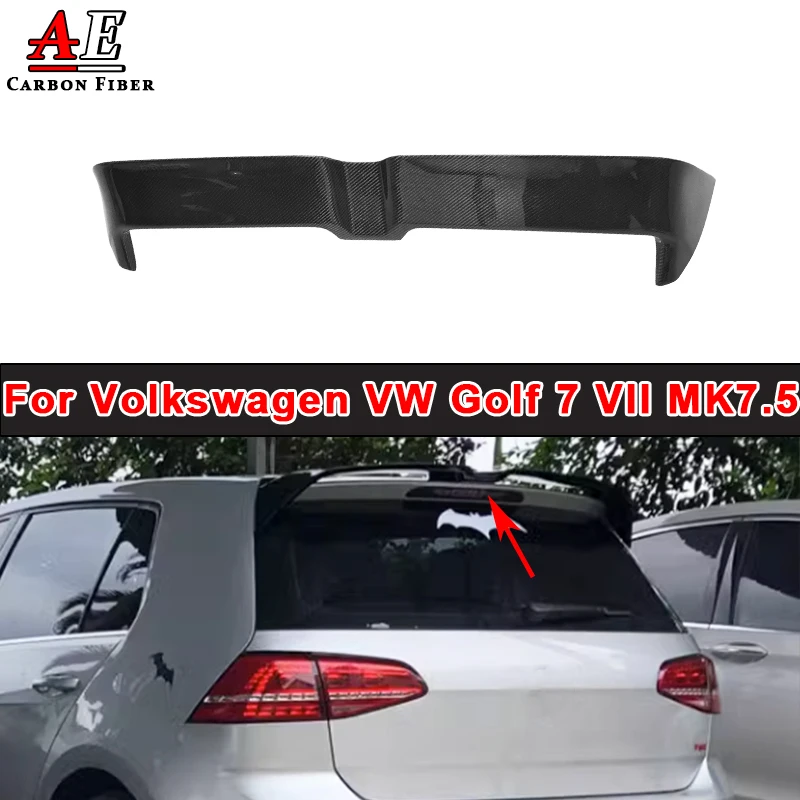 For Volkswagen VW Golf 7 VII MK7.5 GTI R 2014-2020 Carbon Fiber Rear Trunk Lid Cover Roof Spoiler Tail Wing Body kit