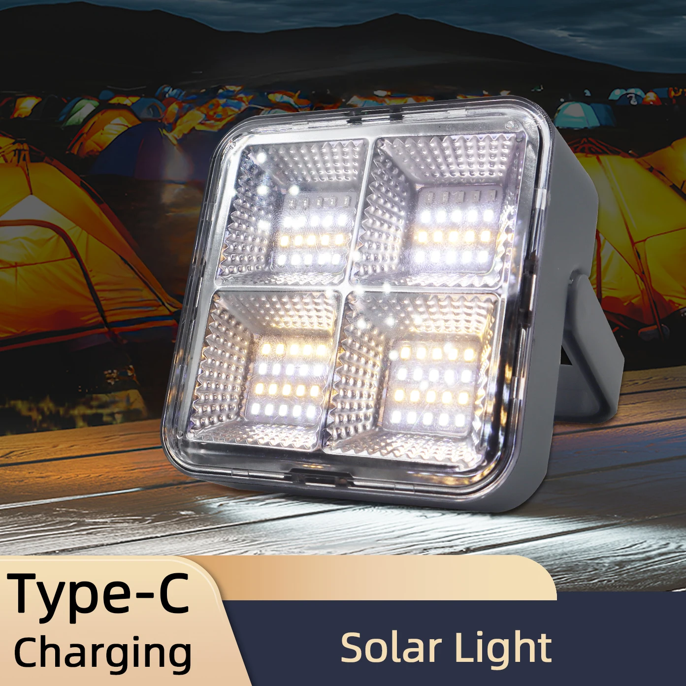 

Solar Camping Lantern,Outdoor Rechargeable LED Tent Light,with Magnet,Powerful Flashlight Power Bank Repair Emergency Flood Lamp