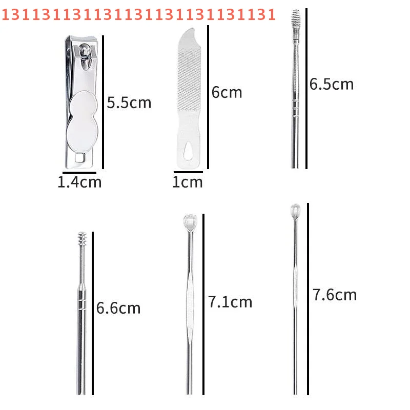 6 個のポータブルマニキュアとペディキュアツールステンレス鋼ネイルカッターペディキュアはさみセットカプセル型収納ボックス付き