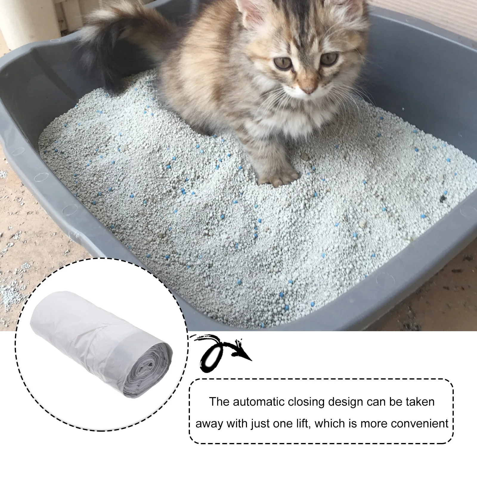 20pcs Sandboxes สําหรับทําความสะอาดอัตโนมัติแมว Cat Litter Bag Drawstring Sifting Cat กระเป๋าแมวห้องน้ํากระเป๋าหนา Cat Poop Bag Liner