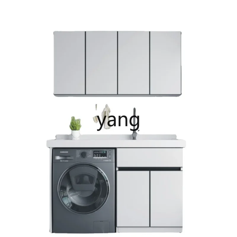 

Yhl Empty Aluminum Customized Laundry Tub with Washboard Quartz Stone Inter-Platform Basin Companion Cabinet