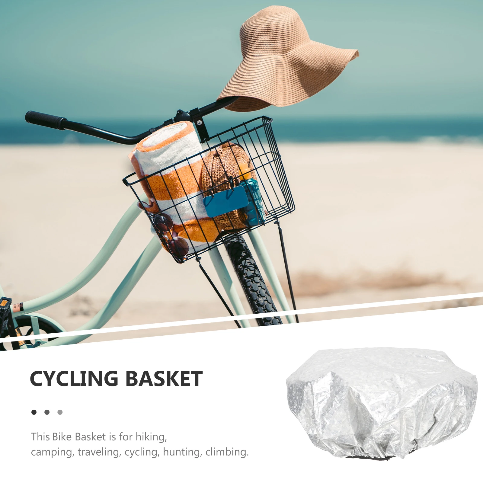 

Bike Basket Rain Cover Waterproof Cycling Basket Protector Wear-Resistant Scratch-Proof Foldable Design Outdoor Hiking Traveling
