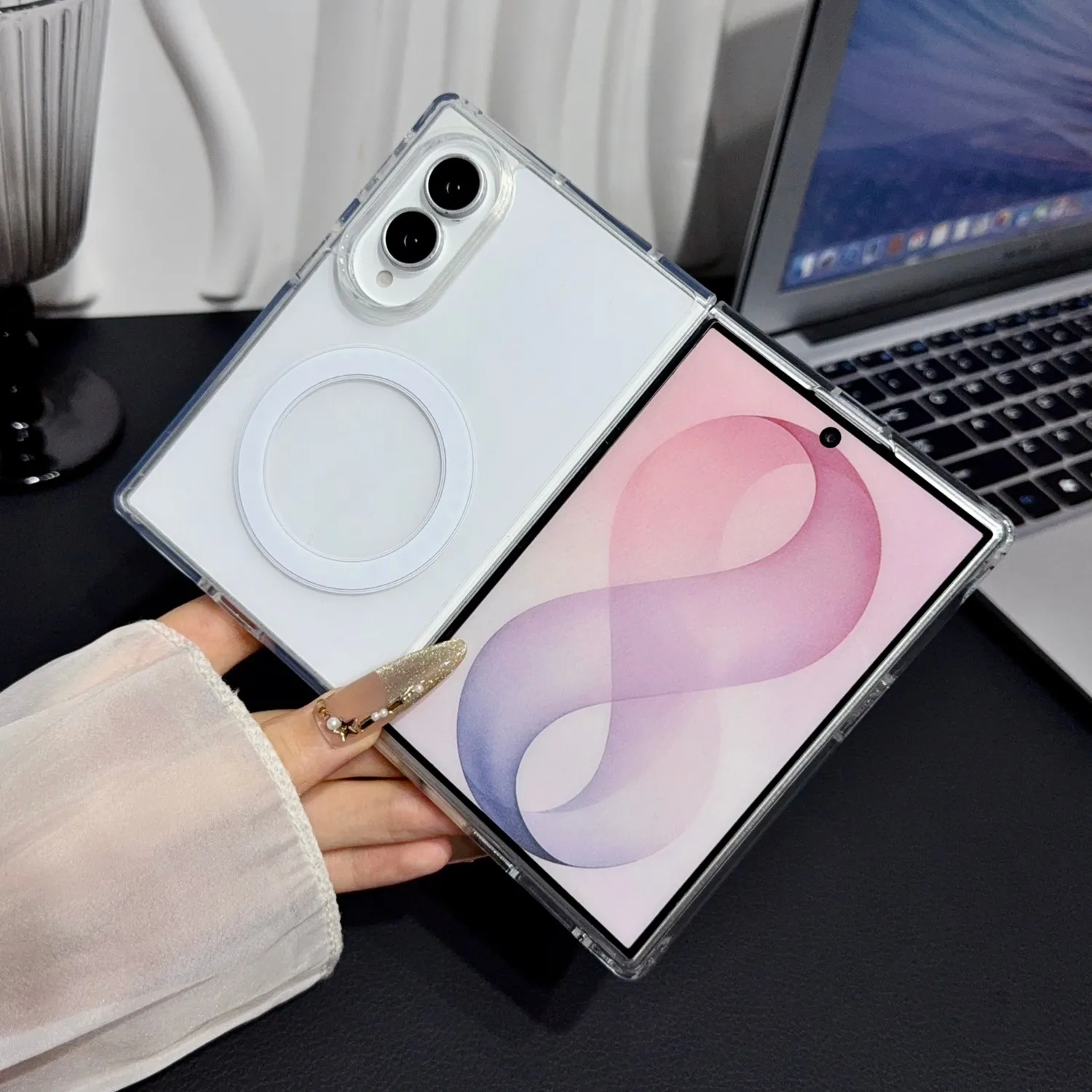 High Transparency For Magsafe Case For Samsung Galaxy Z Fold 8 Ultra 7 6 5 4 3 Z Flip 8 7 6 5 4 3 Magnetic Shockproof Hard Cover