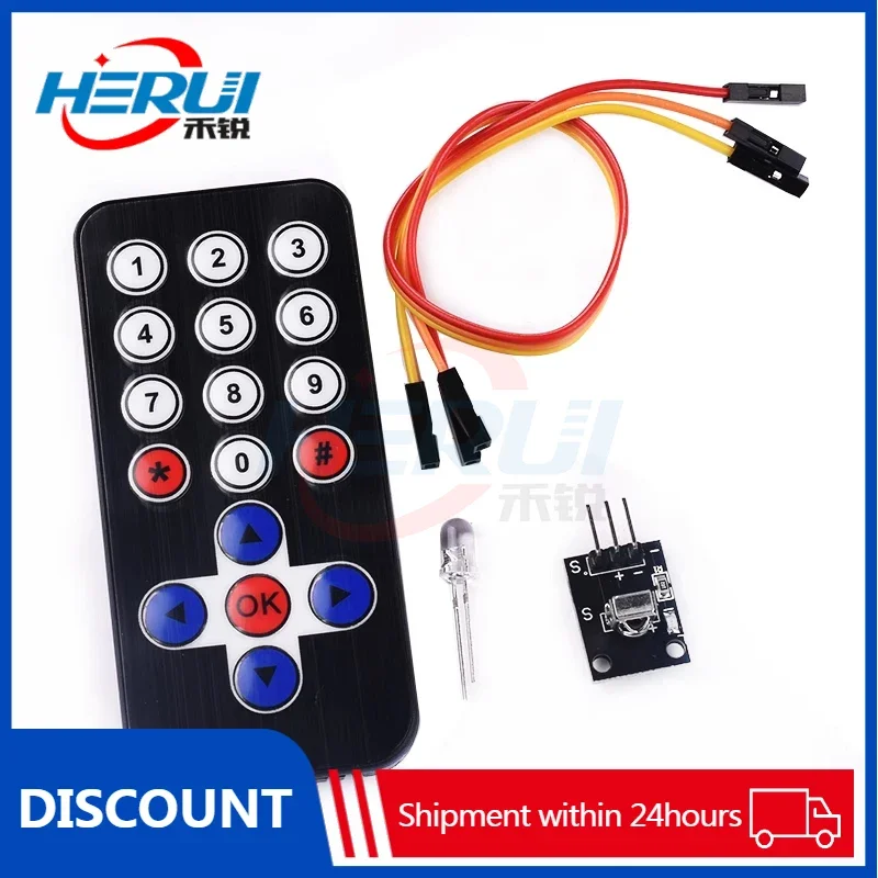 HX1838 Remote control module 1838 Infrared remote control module + receiving head Single chip microcomputer Remote control kit