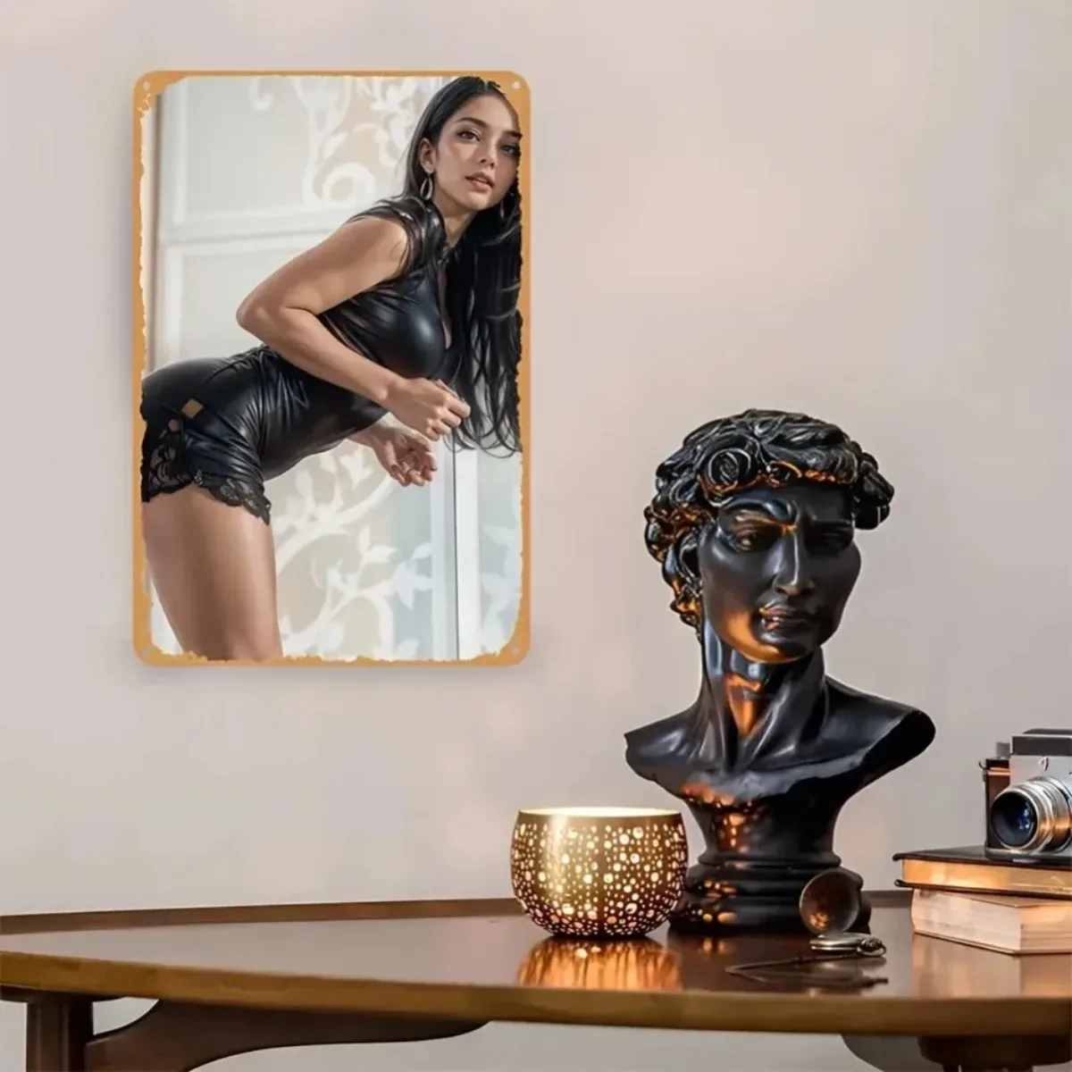 لوحة فنية جدارية معدنية عتيقة مقاس 12 × 8 بوصة من الألومنيوم المقاوم للصدأ لديكور جراج الكهف للرجال #4