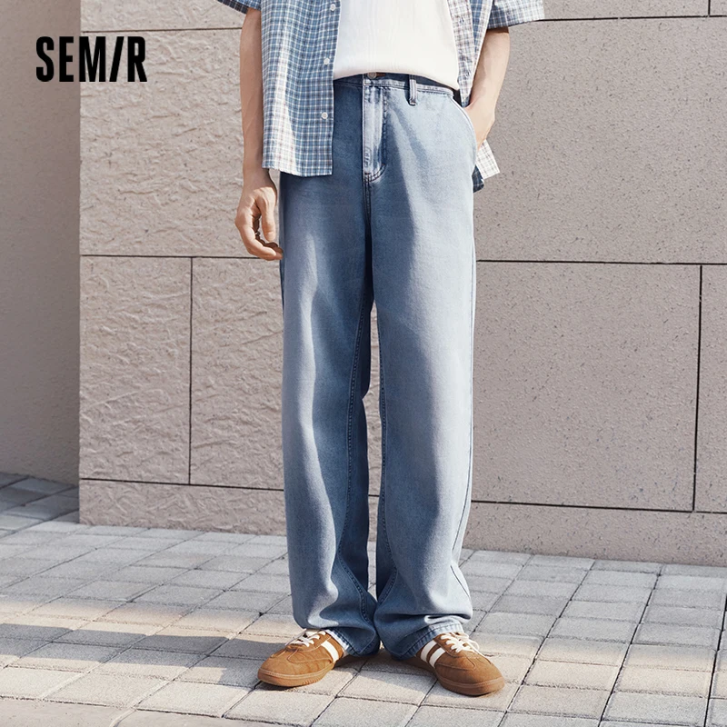 ג'ינס סמיר לגברים, דגם קולינג 2026, שטוף, ישר, עירוני, קז'ואל, ליום יום, רך, נוח, אופנתי, רב-תכליתי, מינימליסטי