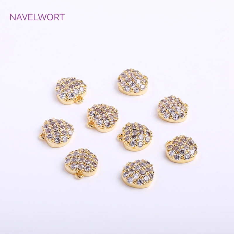 Trendy 14K Gold Plated Tiny Love Pendants High Quality Inlaid Zircon Heart Charms DIY Fashion Earring Making Accessories