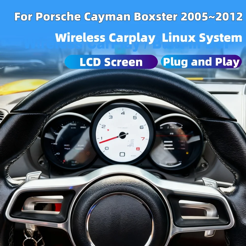

For Porsche Cayman Boxster 981 987 2005~2012 Virtual Cockpit Speedometer LCD Meter Cluster Instrument Panel Player Dashboard