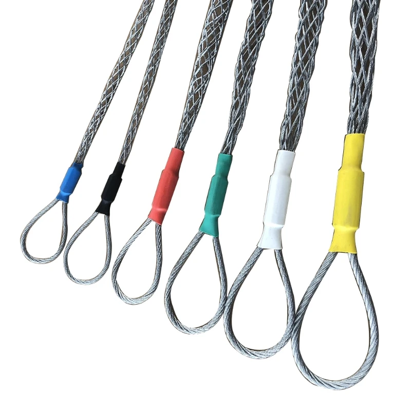 Cable Pulling Grip Sock Heavy Duty Mesh Puller Metal Galvanizing Pulling Grip Flexible Eye Mesh Rope Anti-rust