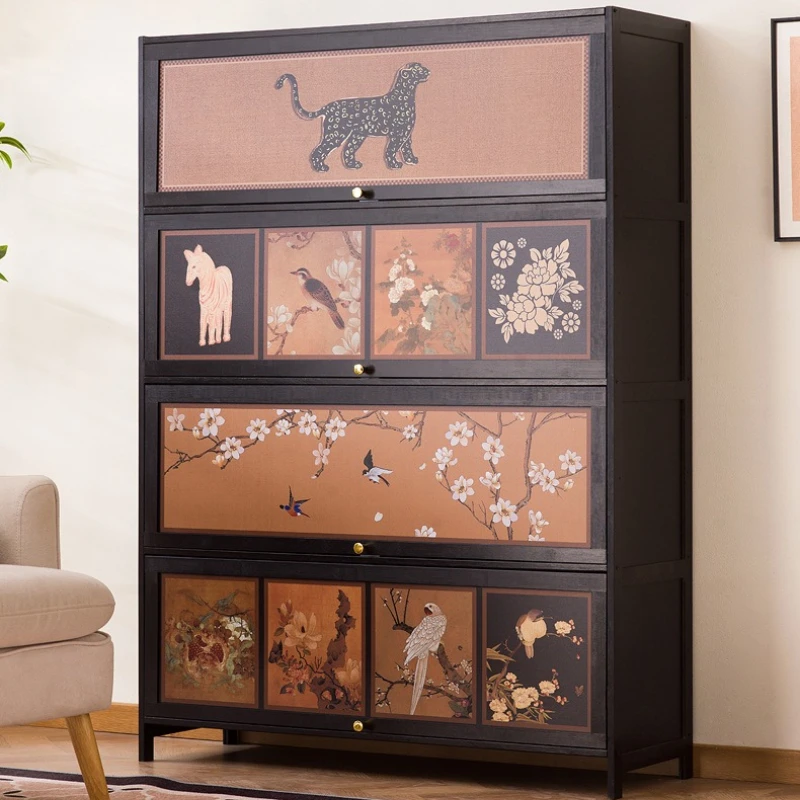 

Firm American solid wood bookcase Display cabinet Locker storage bookshelf Floor to ceiling glass door against wall Living