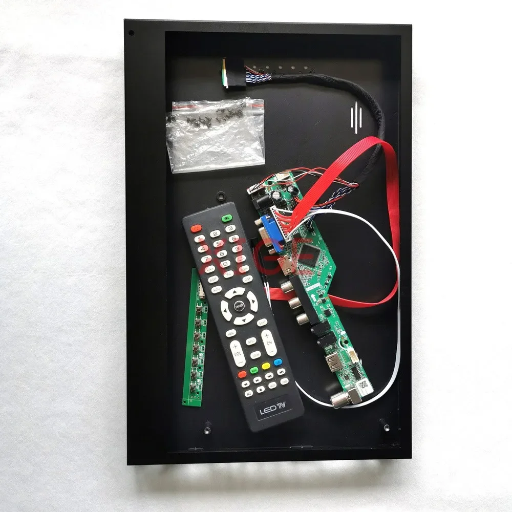 Metal Case&Driver Board Kit Fit LP156WF1-TLA1/TLB1/TLC1/TLF3 40-Pin LVDS TV Analog 15.6