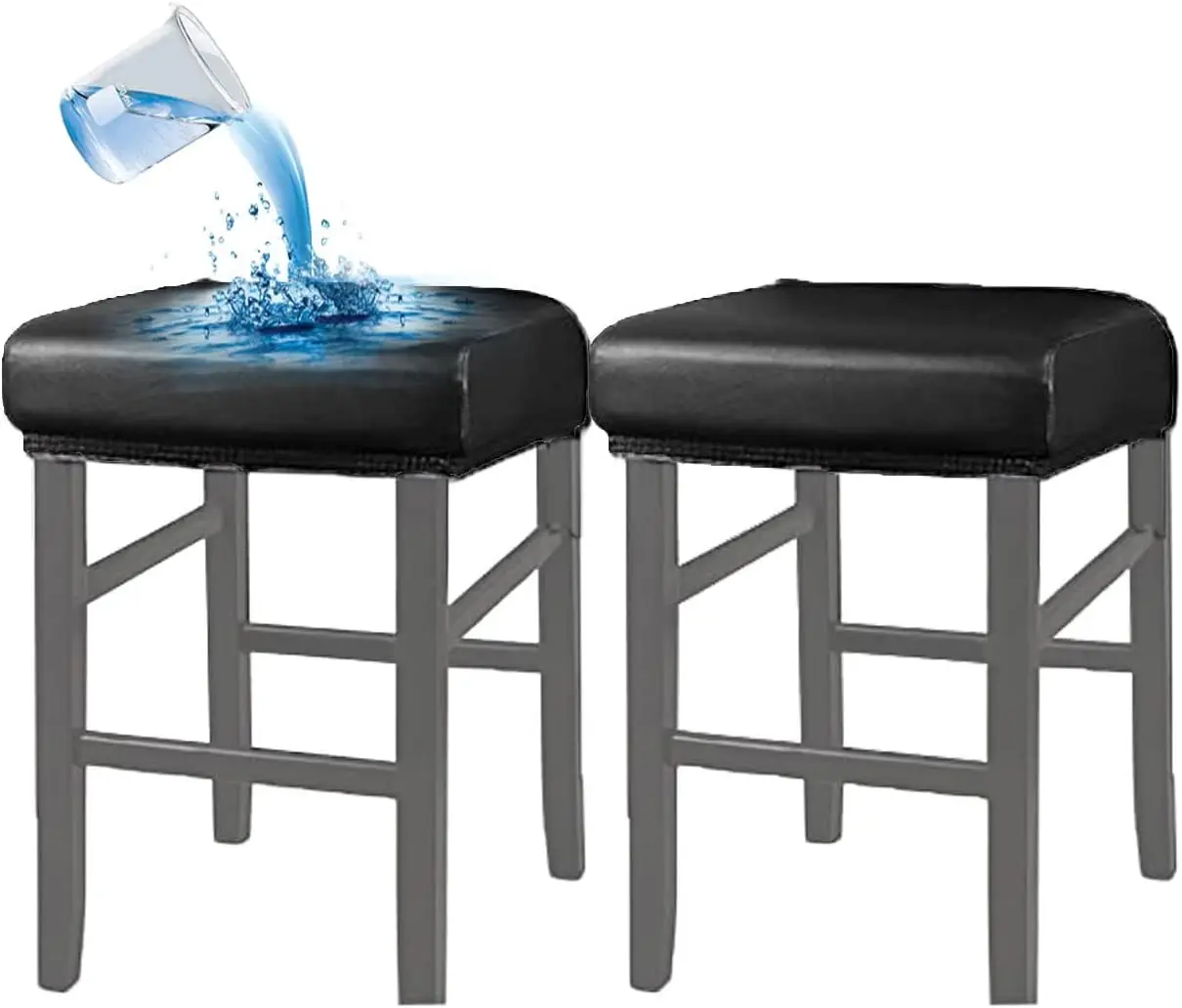 

Rec Stool Covers Stretch Waterproof Pu Rec Bar Stool Covers Square Stool Cover Washable Counter Stool Covers Vanity Stool Cover