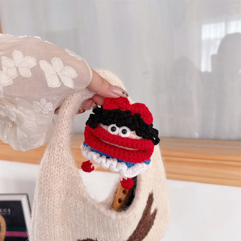 Knitted Plush Earphone Case  Sausage Mouth Doll For Apple AirPods Pro3 AirPods 4 3 2 1 Pro2 Wireless Headphone Protective Cover view 5