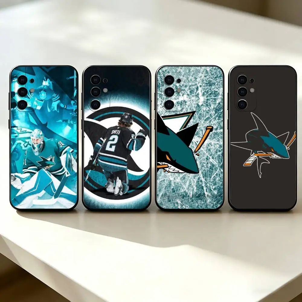 s-San Jose S-Sharks Artistic Phone Case For Samsung S25,S24,S21,S22,S23,S30,Ultra,S20,Plus,Fe,Soft Silicone Black Cover