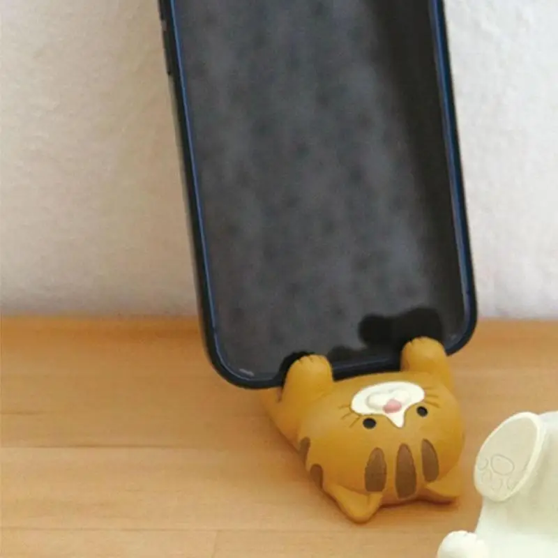 Support de téléphone en résine de dessin animé chat, support de téléphone intelligent S6, ornements d'artisanat mignons, support de téléphone créatif pour téléphones portables, décoration d'intérieur