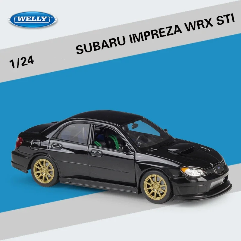 WELLY 1:24 SUBARU IMPREZA WRX STI Simulation Alloy Car Model - Suitable for Children\'s Toys and Collections