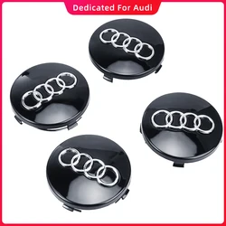 4 sztuk/partia 60mm czarna obręcz koła na piastę emblemat dla Audi Q3 Q5 Q7 Q8 TT S6 S7 R8 RS5 4 b0601170 akcesoria dekoracyjne