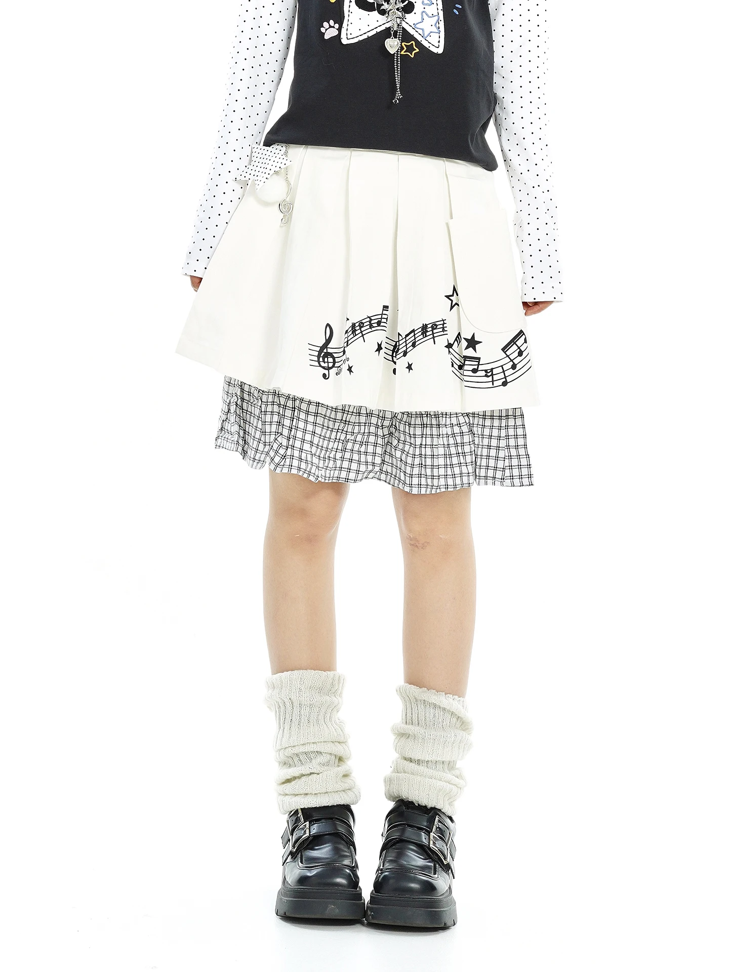 Chic Plaid Pleated  Skirt for Women Autumn New Style Japanese Light Y2K Half Skirt Trendy Street Style mid Waist Lace Fabric