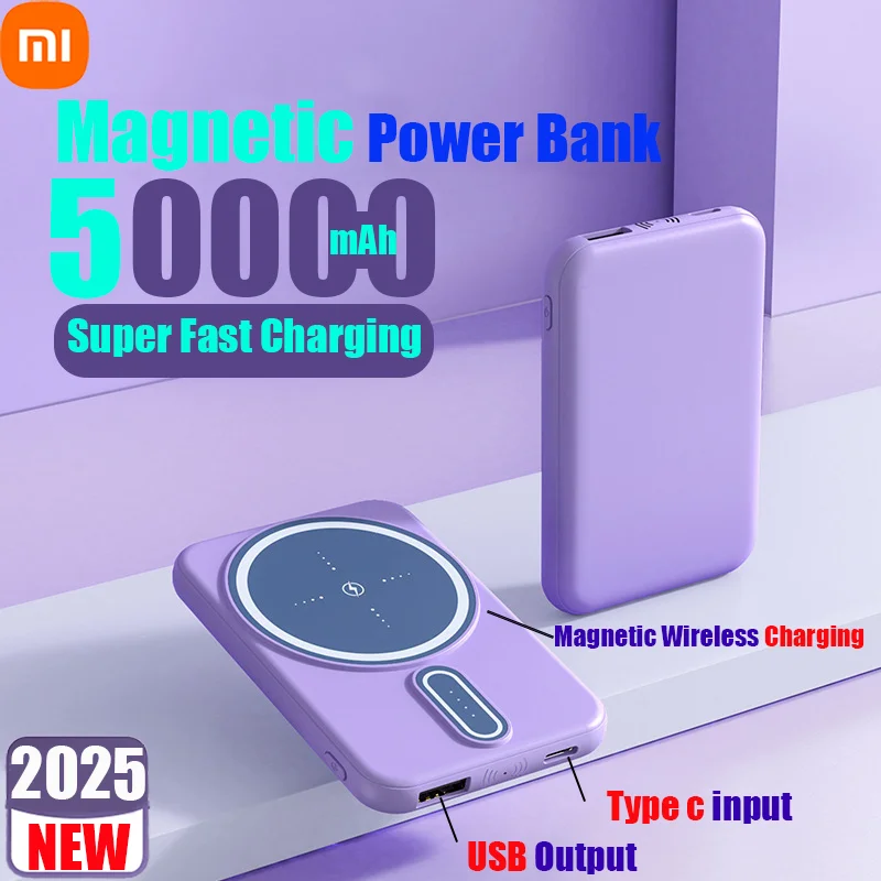 Xiaomi 50000mAh Wireless Magnetic Power Bank caricabatteria portatile a ricarica Super veloce per iPhone Huawei Samsung 2024 nuovo