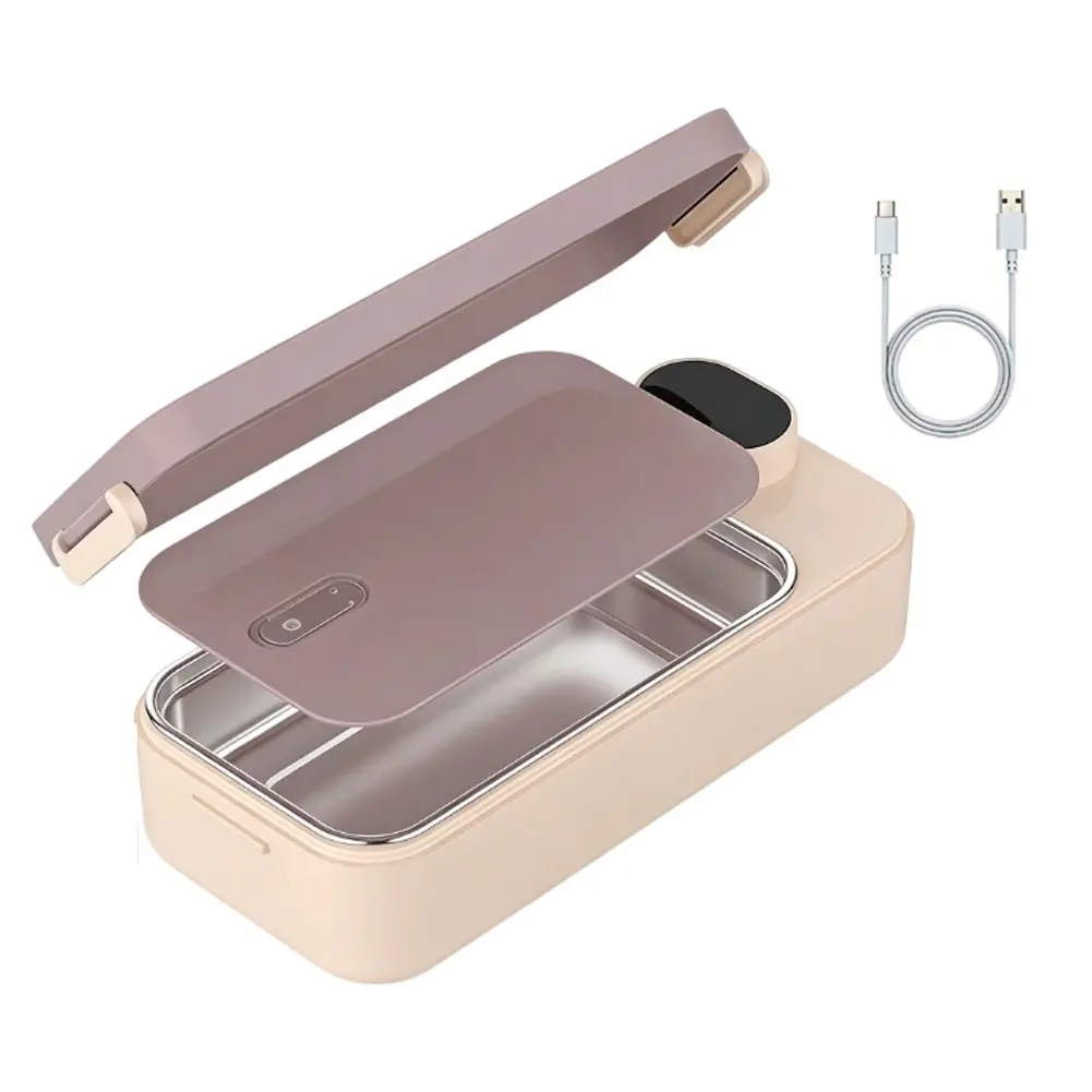 Portable Smart Heating Lunch Box 304 Stainless Steel Insulated Food Container for Daily Commute Travel Camping