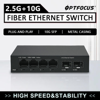 OPTFOCUS Ethernet Switch 10G SFP 2.5G RJ45 Gigabit Switch 2 5 gb Ethernet Switches 4 5 6 ports Lan Ethernet Fiber Optic Hub