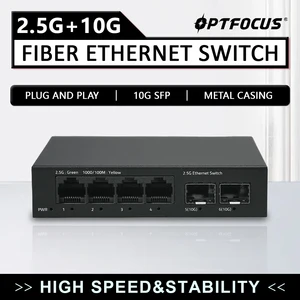 Optfocus-Interrupion Ethernet 10G SFP 2,5G RJ45 Gigabit Switch 2 5 GB 4 5 6 LAN-Ethernet-Faser-Optik-Hub 8 Hauptverkaufsschalter Gigabit 4 Türen - №4
