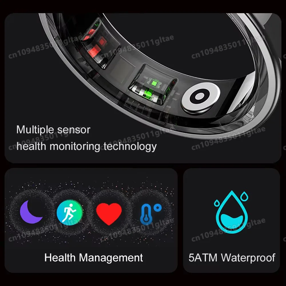 R10 Smart Ring With Charging Case Men Women Blood Pressure Health Sleep Monitor 5ATM Waterproof Smartring Multi-sport Modes HT30 view 2