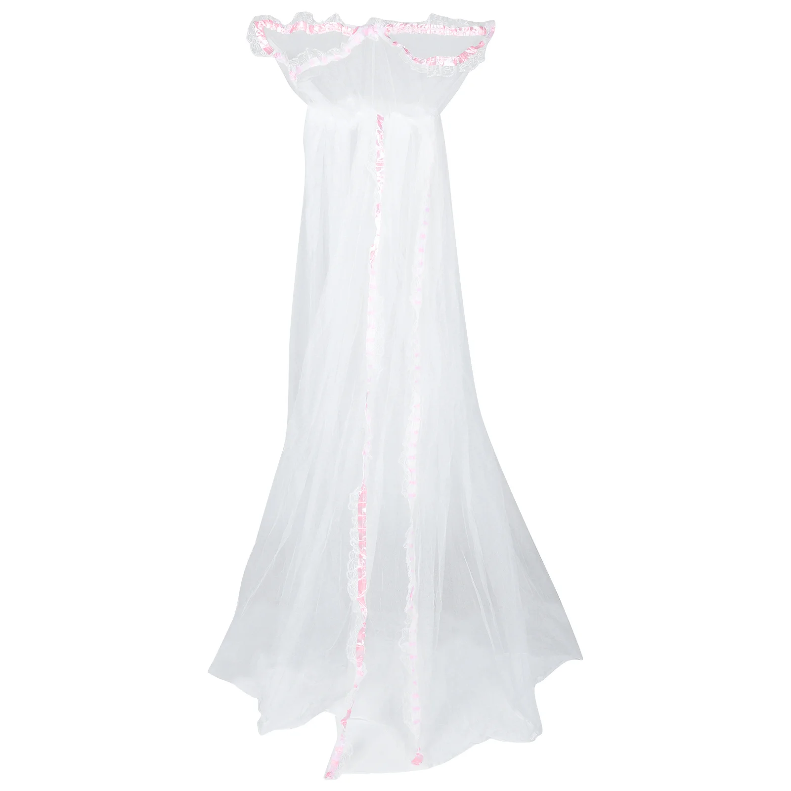 شبكة ناموسية لسرير الأطفال على طراز القصر بتصميم دائري من البوليستر الفاخر - خطافات سهلة التركيب لحماية الحشرات