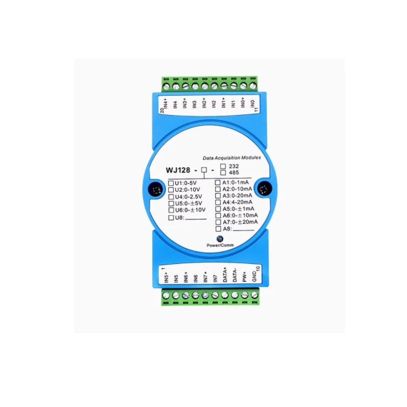 8-channel 4-20mA to 485 conversion 0-5V to RS232 acquisition module ± 10V analog signal Modbus