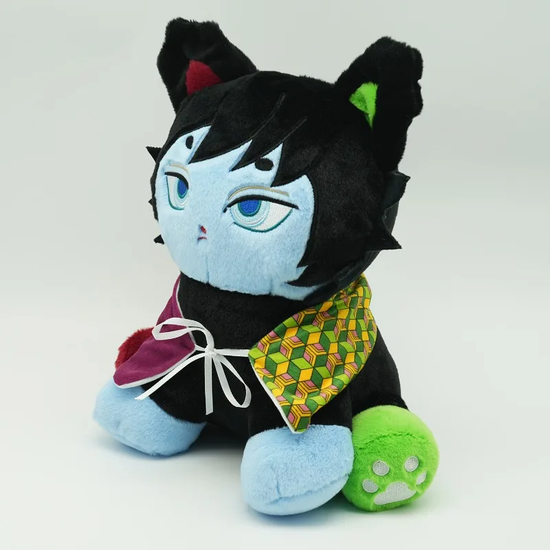 Hot Demon Slayer Plush Toy Kimetsu No Yaiba Water Hashira Giyu Tomioka Cat Plush Toys Ornament Collection Birthday Gifts