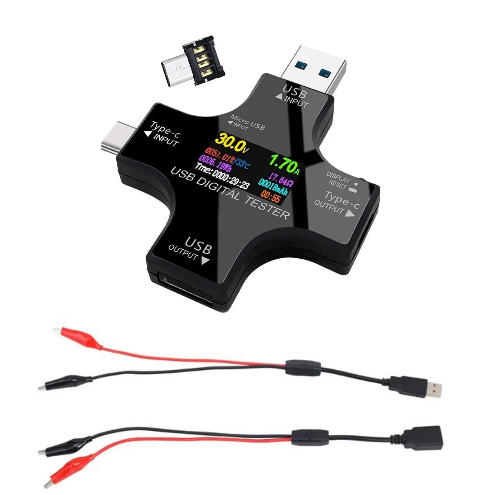 USB Power Meter Tester Digital Multimeter Voltage Current Charger Type-C Detector