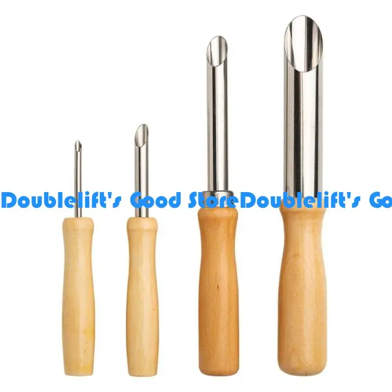 

652F 4Pieces Stainless Steel Straw Hole Puncher Maker Tool Set For Plastic Lid Cafes And Home Use Commercial Beverage Needs