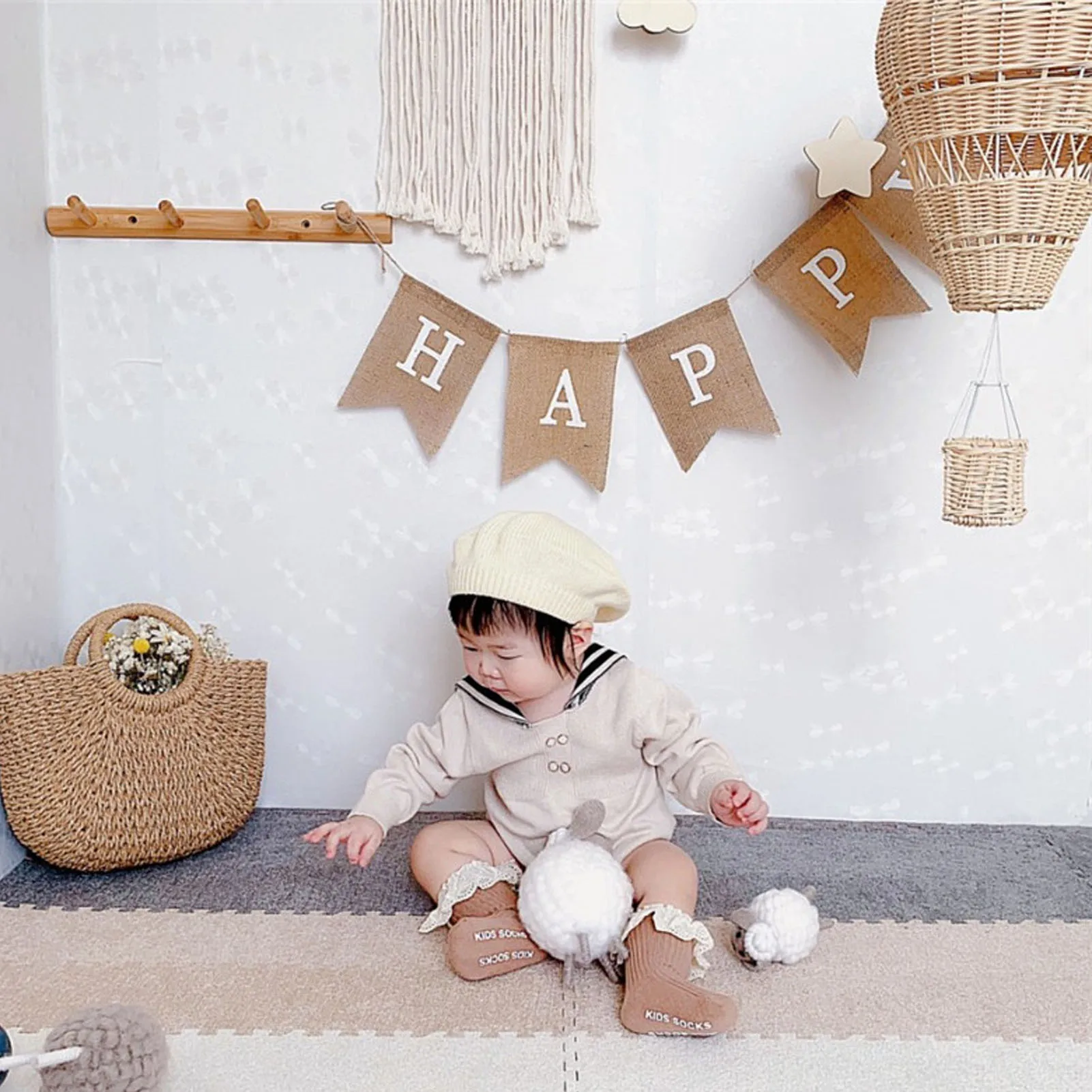 Woven Ornament Decorative Woven Hot Air Balloon Exquisite Details  Structure Romantic for Photo Prop for Kids Room