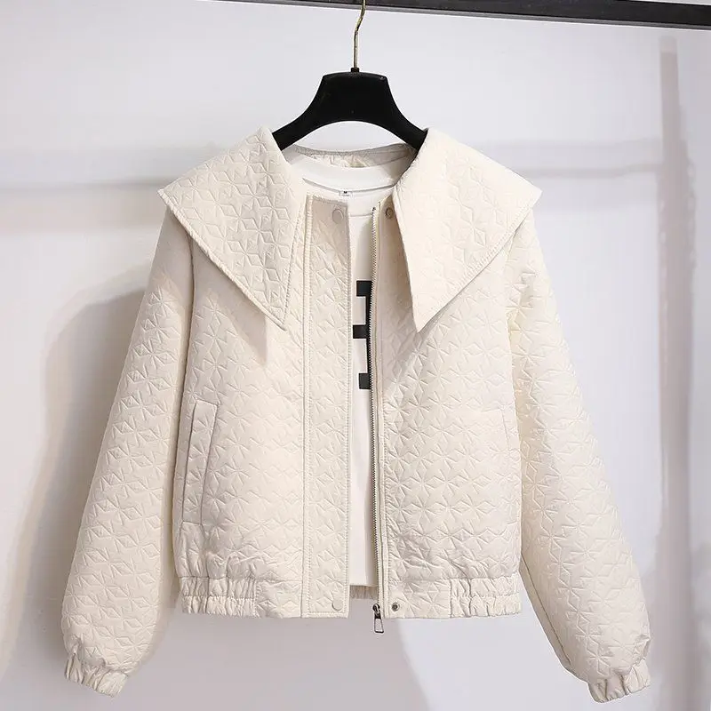 Xiaoxiangfeng Women's Pink Doll Collar Coat Short Paragraph 2025 Spring Autumn Female Chic Sweet Jacket Age-reducing Overcoat