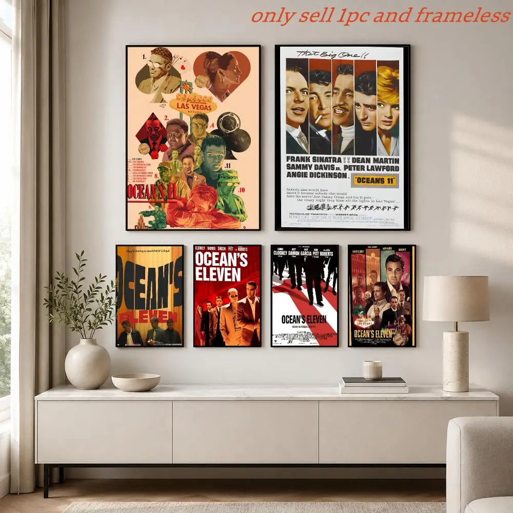 Classic film O-Ocean's Eleven Poster Painting Prints Wall Art Picture Film Room Home Bar Cafe Decor Mural