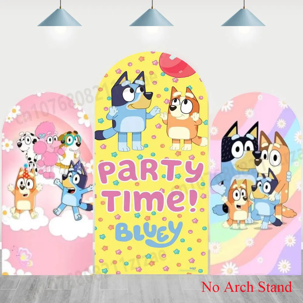 

Фон-баннер Bluey Arch для фотосессий на день рождения мальчиков и девочек, декор для вечеринок, реквизит для фото, двусторонний баннер для фотосъемки, принадлежности для фотосессий на детский праздник