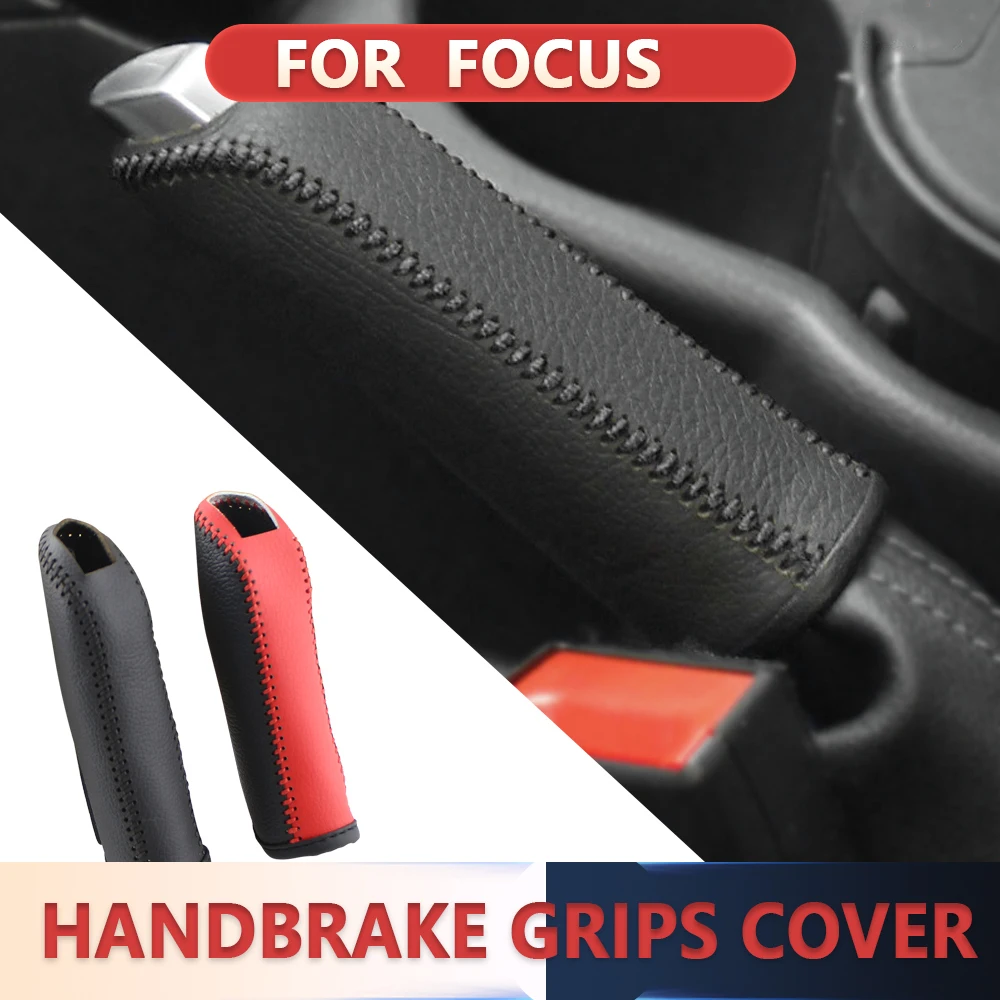 For Ford Focus 3 MK3 Handbrake Grips Genuine Leather Car Hand Brake Protection Decoration Cover Accessories