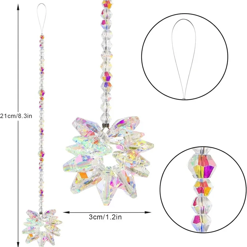 Crystal Sun Catcher Snowflake Prism Hanging Rainbow Maker for Window Garden Home Decor