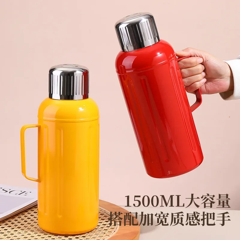 1.5L Large-capacity Thermal Water Bottle With Temperature Display,Double-layer Stainless Steel Vacuum Drinkware,Thermos Cup/Pot