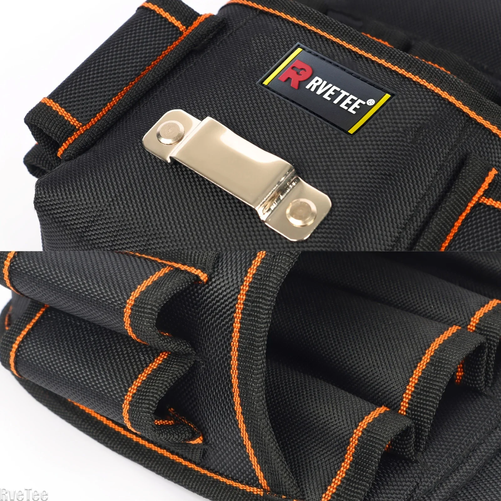 Borsa da cintura per attrezzi portatile addensata 8 posizioni a spina con gancio per metro a nastro per cintura per l'organizzazione dello stoccaggio degli attrezzi da elettricista