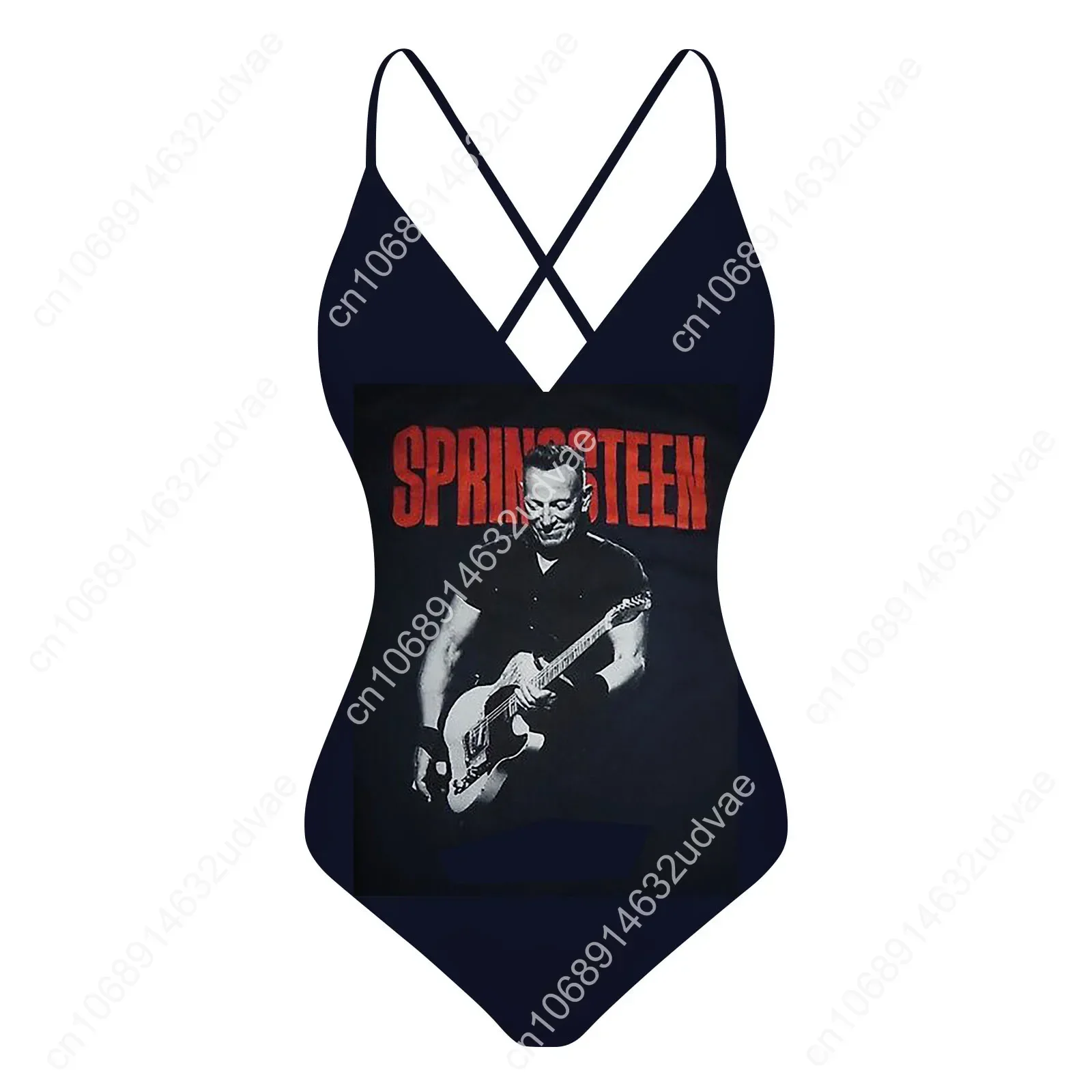 Bruce Springsteen V-neck Halter Back Swimsuit Womens Bathing Suits Personalized Bikini Pool Party Swimwear Custom Made Beachwear