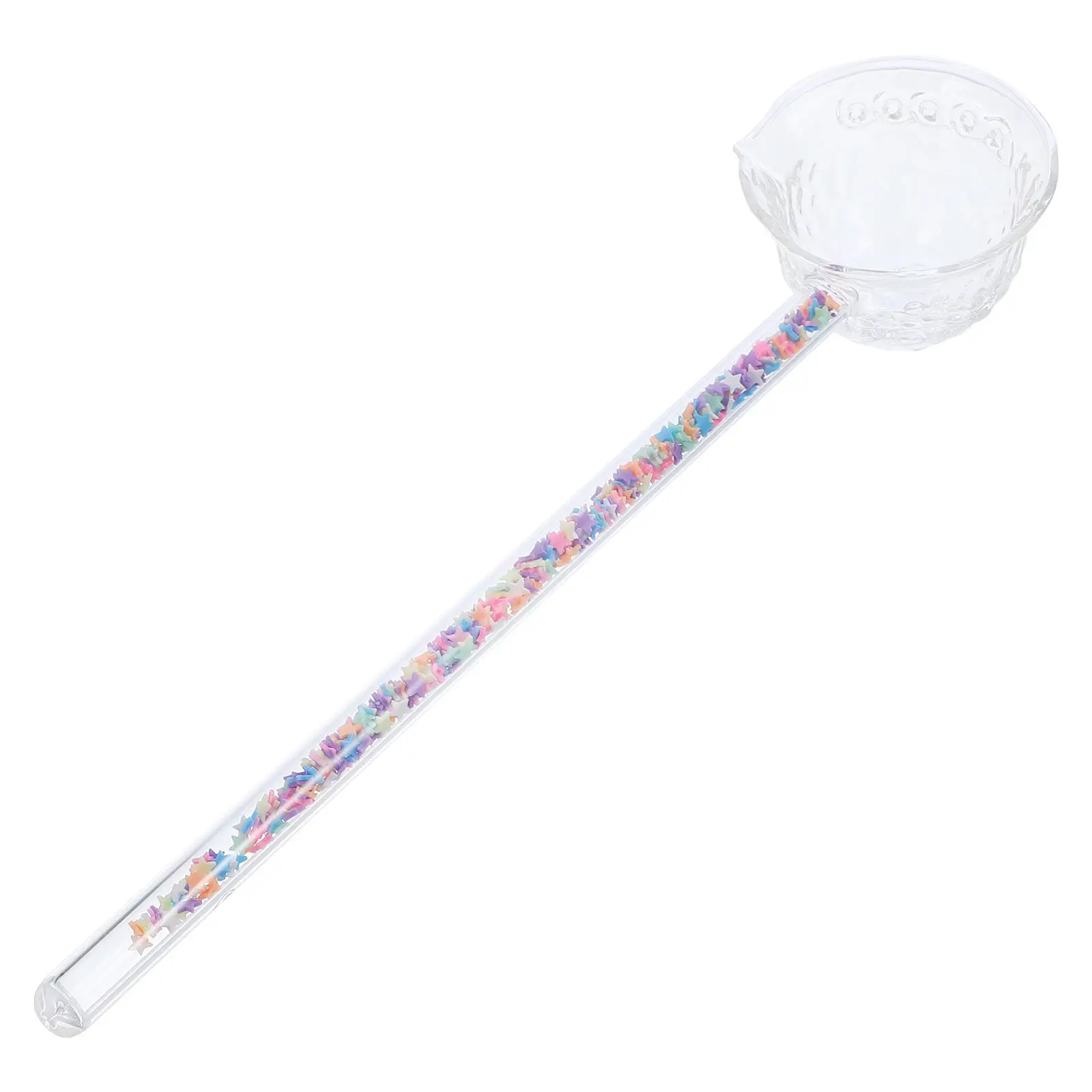 Glass Soup Spoon Decorative Japanese Style Handheld Long Handle Multi-Function Tea Scoop Ladle for Brewing Loose Tea Cocktail