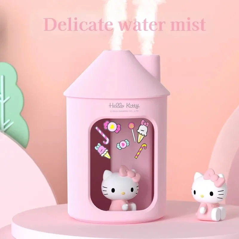 

Sanrio Kuromi Hello Kitty Humidifier Night Light My Melody Large Capacity Dual Spray Office Humidifier Home Desktop Silent Gift