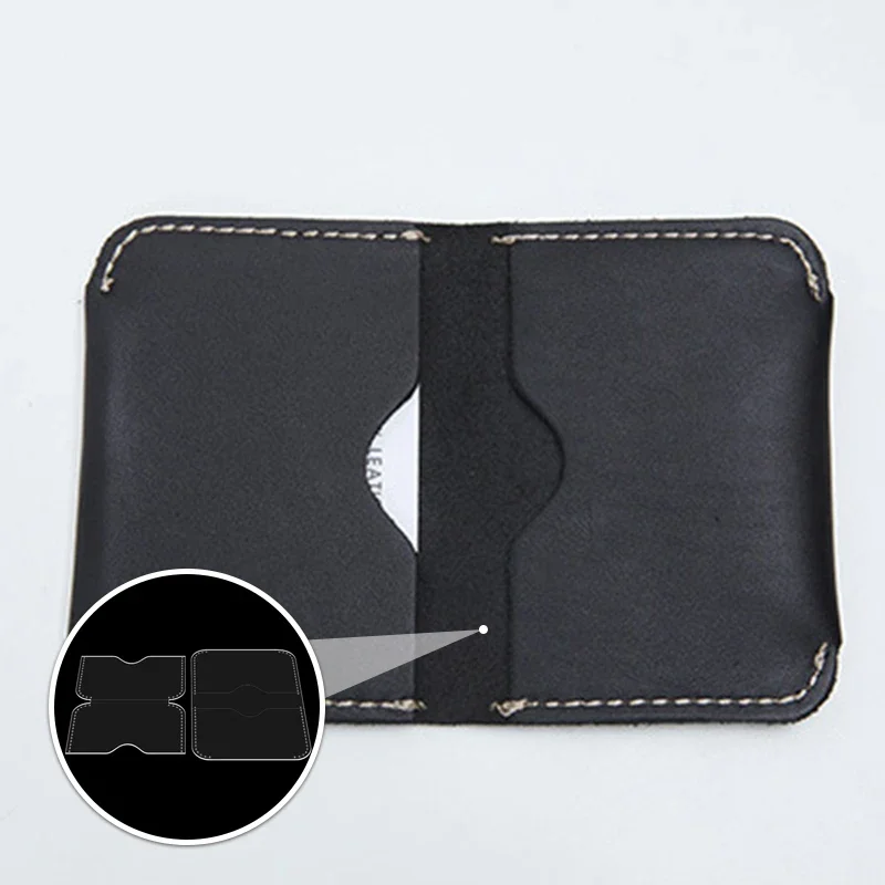 YOMDID 2PCS Mini Card Case Acrylic Making Template DIY Multifunctional Wallet Making Acrylic Stencil Leather Craft Supplies